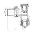 DIAMOND ZAWÓR GRZEJNIKOWY PEX ODCINAJĄCY 1/2x16 KĄTOWY NIKLOWANY