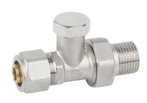 DIAMOND ZAWÓR GRZEJNIKOWY ODCINAJĄCY PEX 1/2x16 PROSTY NIKLOWANY