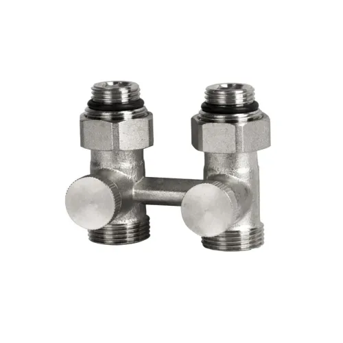DIAMOND ZESPÓŁ PRZYŁĄCZENIOWY Z ZAWORAMI GRZEJNIKOWYMI PROSTY 1/2" x 3/4"