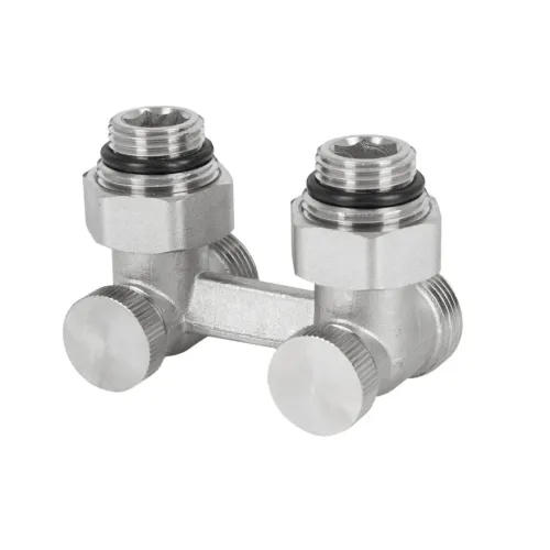 DIAMOND ZESPÓŁ PRZYŁĄCZENIOWY Z ZAWORAMI GRZEJNIKOWYMI KĄTOWY 1/2" x 3/4"