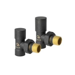 DIAMOND ZESTAW ZAWORÓW GRZEJNIKOWYCH DN15 1/2, KĄTOWY, ANTRACYT