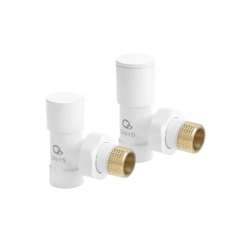 DIAMOND ZESTAW ZAWORÓW GRZEJNIKOWYCH DN15 1/2, KĄTOWY, BIAŁY