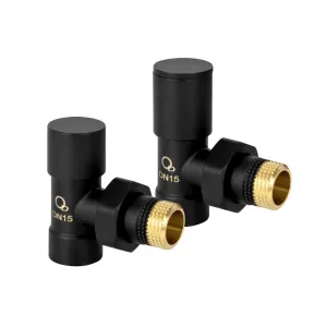 DIAMOND ZESTAW ZAWORÓW GRZEJNIKOWYCH DN15 1/2, KĄTOWY, CZARNY