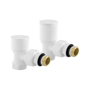 DIAMOND ZESTAW ZAWORÓW GRZEJNIKOWYCH DN15 1/2, KĄTOWY, BIAŁY PREMIUM