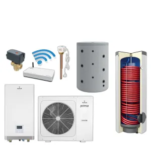 GALMET PRIMA S 10GT SMART HOME SINUM 1FZ 10KW ZESTAW POMPY CIEPŁA SPLIT 4W1  SG-000082S.1 (split; zas. C.W.U 200L; bufor 200L; zawór 3dr; grzałka 2kW; TECH SINUM)