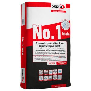 SOPRO NO.1 996 WHITE - BIAŁA WYSOKOELASTYCZNA ZAPRAWA KLEJOWA S1 22,5 KG