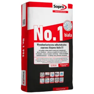SOPRO NO.1 996 WHITE - BIAŁA WYSOKOELASTYCZNA ZAPRAWA KLEJOWA S1 22,5 KG