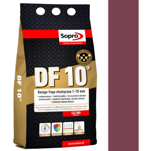 SOPRO DF 10 DESIGN CEMENTOWA FUGA ELASTYCZNA DO SPOIN 1 - 10 MM 2 KG - KOLOR BRĄZ BURGUNDOWA CZERWIEŃ 92