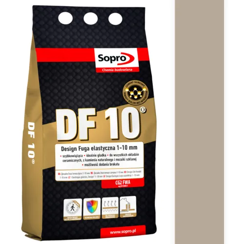 SOPRO DF 10 DESIGN CEMENTOWA FUGA ELASTYCZNA DO SPOIN 1 - 10 MM 2 KG - KOLOR CHŁODNY BEŻ 24