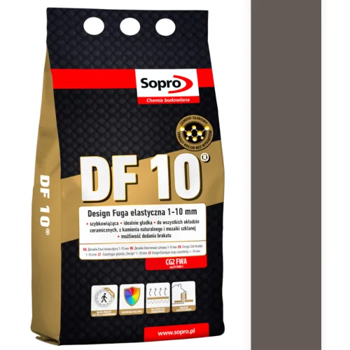 SOPRO DF 10 DESIGN CEMENTOWA FUGA ELASTYCZNA DO SPOIN 1 - 10 MM 2 KG - KOLOR HEBAN 62