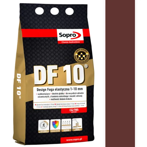 SOPRO DF 10 DESIGN CEMENTOWA FUGA ELASTYCZNA DO SPOIN 1 - 10 MM 2 KG - KOLOR KASZTAN 50