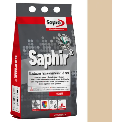 SOPRO SAPHIR CEMENTOWA ELASTYCZNA FUGA PERŁOWA DO SPOIN 1 - 6 MM 2 KG - KOLOR ANEMON 35
