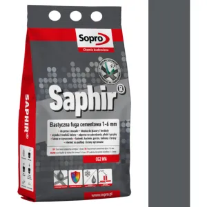 SOPRO SAPHIR CEMENTOWA, ELASTYCZNA FUGA PERŁOWA DO SPOIN 1 - 6 MM 2 KG - KOLOR ANTRACYT 66
