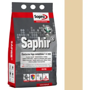 SOPRO SAPHIR CEMENTOWA, ELASTYCZNA FUGA PERŁOWA DO SPOIN 1 - 6 MM 2 KG - KOLOR BEŻ 32