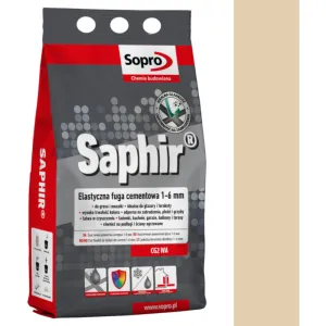 SOPRO SAPHIR CEMENTOWA, ELASTYCZNA FUGA PERŁOWA DO SPOIN 1 - 6 MM 2 KG - KOLOR BEŻ BAHAMA 34