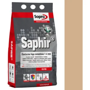 SOPRO SAPHIR CEMENTOWA, ELASTYCZNA FUGA PERŁOWA DO SPOIN 1 - 6 MM 2 KG - KOLOR BEŻ JURA 33