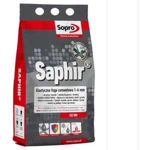 SOPRO SAPHIR CEMENTOWA, ELASTYCZNA FUGA PERŁOWA DO SPOIN 1 - 6 MM 2 KG - KOLOR BIAŁY 10