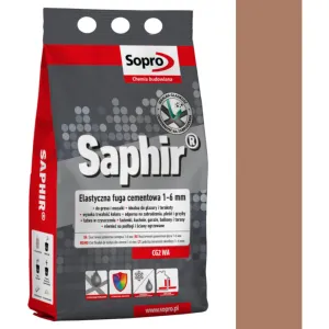 SOPRO SAPHIR CEMENTOWA, ELASTYCZNA FUGA PERŁOWA DO SPOIN 1 - 6 MM 2 KG - KOLOR BRĄZ 52