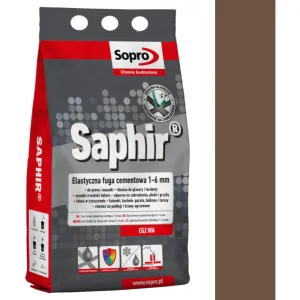 SOPRO SAPHIR CEMENTOWA, ELASTYCZNA FUGA PERŁOWA DO SPOIN 1 - 6 MM 2 KG - KOLOR BRĄZ BALI 59