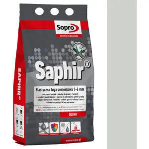 SOPRO SAPHIR CEMENTOWA, ELASTYCZNA FUGA PERŁOWA DO SPOIN 1 - 6 MM 2 KG - KOLOR MANHATTAN 77