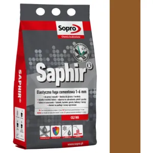 SOPRO SAPHIR CEMENTOWA, ELASTYCZNA FUGA PERŁOWA DO SPOIN 1 - 6 MM 2 KG - KOLOR UMBRA 58