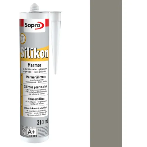 SOPRO SILIKON DO KAMIENI NATURALNYCH MARMORSILIKON 310 ML - KOLOR BETONOWY SZARY 14