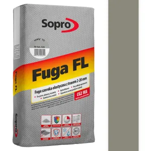 SOPRO FL - SZEROKA FUGA ELASTYCZNA Z TRASEM 2 - 20 MM 25 KG - KOLOR KAMIENNY SZARY 22
