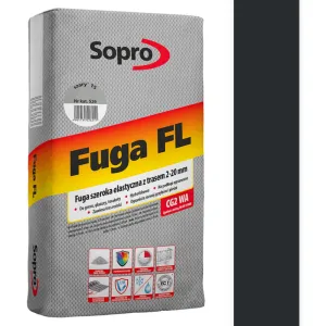 SOPRO FL - SZEROKA FUGA ELASTYCZNA Z TRASEM 2 - 20 MM 25 KG - KOLOR CZARNY 90