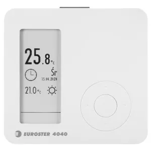 EUROSTER 4040 - PRZEWODOWY, BIAŁY REGULATOR TEMPERATURY Z WYŚWIETLACZEM E-PAPIER