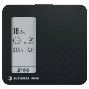 EUROSTER 4040 SMART BLACK WIFI - BEZPRZEWODOWY, CZARNY REGULATOR TEMPERATURY Z WYŚWIETLACZEM E-PAPIER I MOŻLIWOŚCIĄ ZDALNEGO STEROWANIA CZARNY