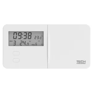 TECH T-9.1 - REGULATOR POKOJOWY DWUSTANOWY BATERYJNY PRZEWODOWY BIAŁY