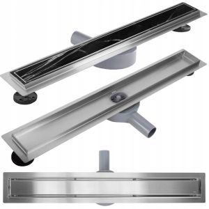 ODPŁYW LINIOWY STALOWY STAL SZCZOTKOWANA NEOX INOX REA 90CM 