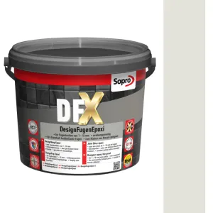 SOPRO DFX DESIGN FUGA EPOKSYDOWA DO MOZAIKI SZKLANEJ, CERAMICZNEJ 1 - 10 MM 3 KG KOLOR JASNY SZARY 16