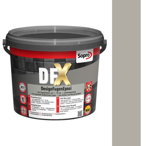 SOPRO DFX DESIGN FUGA EPOKSYDOWA DO MOZAIKI SZKLANEJ, CERAMICZNEJ 1 - 10 MM 3 KG KOLOR SZARY 15