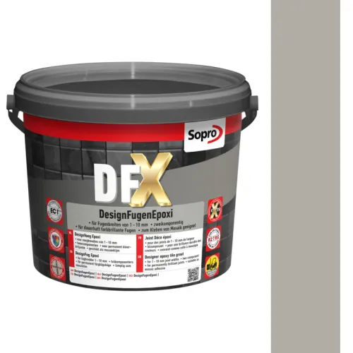 SOPRO DFX DESIGN FUGA EPOKSYDOWA DO MOZAIKI SZKLANEJ, CERAMICZNEJ 1 - 10 MM 3 KG KOLOR SZARY 15