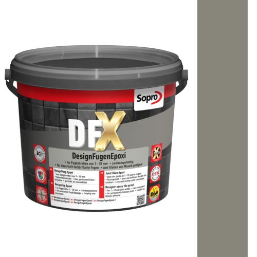 SOPRO DFX DESIGN FUGA EPOKSYDOWA DO MOZAIKI SZKLANEJ, CERAMICZNEJ 1 - 10 MM 3 KG KOLOR BETONOWY SZARY 14