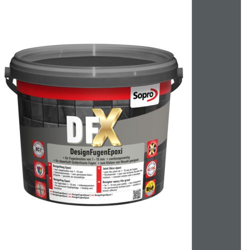 SOPRO DFX DESIGN FUGA EPOKSYDOWA DO MOZAIKI SZKLANEJ, CERAMICZNEJ 1 - 10 MM 3 KG KOLOR ANTRACYT 66