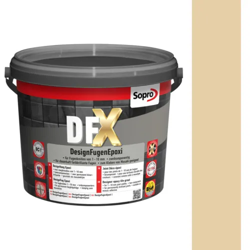 SOPRO DFX DESIGN FUGA EPOKSYDOWA DO MOZAIKI SZKLANEJ, CERAMICZNEJ 1 - 10 MM 3 KG KOLOR BEŻ 32