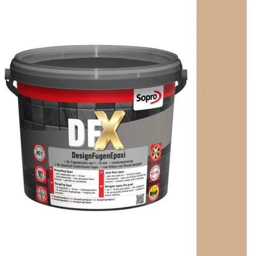 SOPRO DFX DESIGN FUGA EPOKSYDOWA DO MOZAIKI SZKLANEJ, CERAMICZNEJ 1 - 10 MM 3 KG KOLOR BEŻ JURA 33