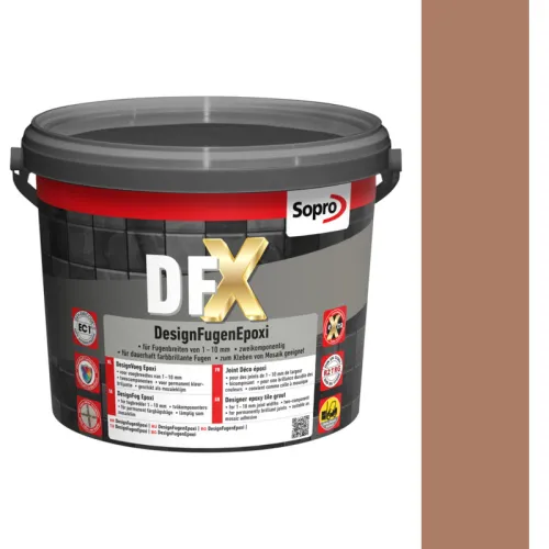 SOPRO DFX DESIGN FUGA EPOKSYDOWA DO MOZAIKI SZKLANEJ, CERAMICZNEJ 1 - 10 MM 3 KG KOLOR BRĄZ 52