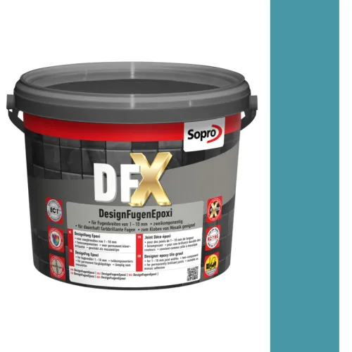SOPRO DFX DESIGN FUGA EPOKSYDOWA DO MOZAIKI SZKLANEJ, CERAMICZNEJ 1 - 10 MM 3 KG KOLOR AQUA 86