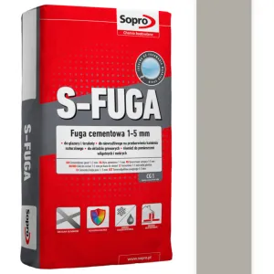  SOPRO S-FUGA - WĄSKA FUGA CEMENTOWA 1- 5 MM 25 KG KOLOR SZARY 15