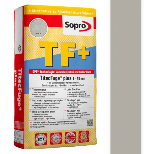 SOPRO TF+ WYSOKOWYTRZYMAŁA FUGA CEMENTOWA 1- 10 MM 15 KG KOLOR SZARY 15