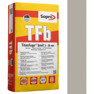 SOPRO TFB WYSOKOWYTRZYMAŁA FUGA CEMENTOWA 3- 30 MM 25 KG KOLOR SZARY 15