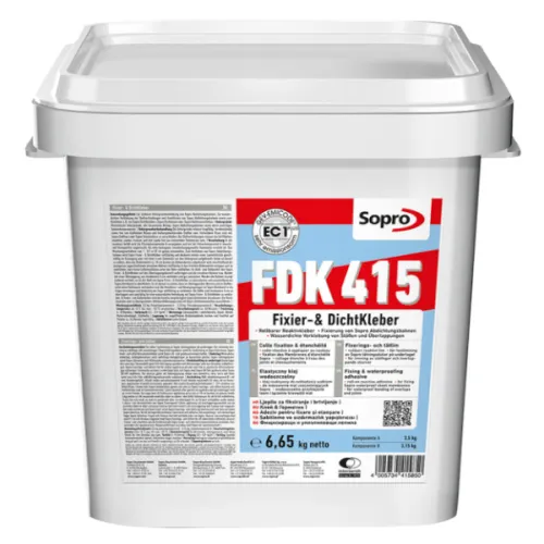 SOPRO FDK 415 - DWUSKŁADNIKOWY KLEJ WODOSZCZELNY DO TAŚM I MAT 6,65 KG