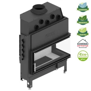 HITZE POWIETRZNY WKŁAD KOMINKOWY ALBERO AL19R.H-D - PRAWY SZYBA DECOR ŁĄCZONA 19 KW