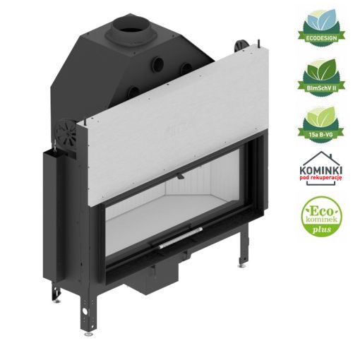 HITZE POWIETRZNY WKŁAD KOMINKOWY ALBERO AL120X43G.H-DI - GILOTYNA SZYBA DECOR I SZYBA WEWNĘTRZNA 25 KW