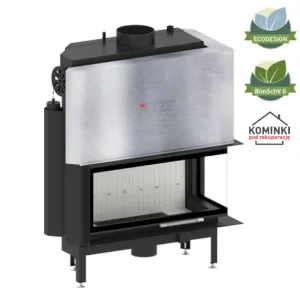 HITZE WKŁAD KOMINKOWY Z PŁASZCZEM WODNYM ALBERO AQUASYSTEM ALAQS90X41.RG-D -  PRAWY GILOTYNA SZYBA DECOR ŁĄCZONA 21 KW