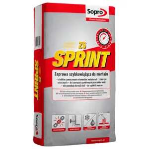 SOPRO ZS SPRINT - ZAPRAWA SZYBKOWIĄŻĄCA DO MONTAŻU 25 KG