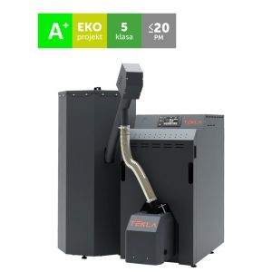 TEKLA CLASSICO BIO - KOCIOŁ PELLETOWY 18 KW Z ZASOBNIKIEM WOLNOSTOJĄCYM 240 L